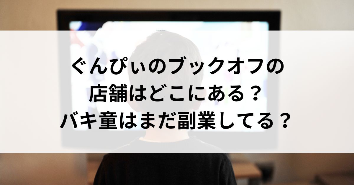 ぐんぴぃのブックオフの店舗はどこにある？バキ童はまだ副業してるの画像