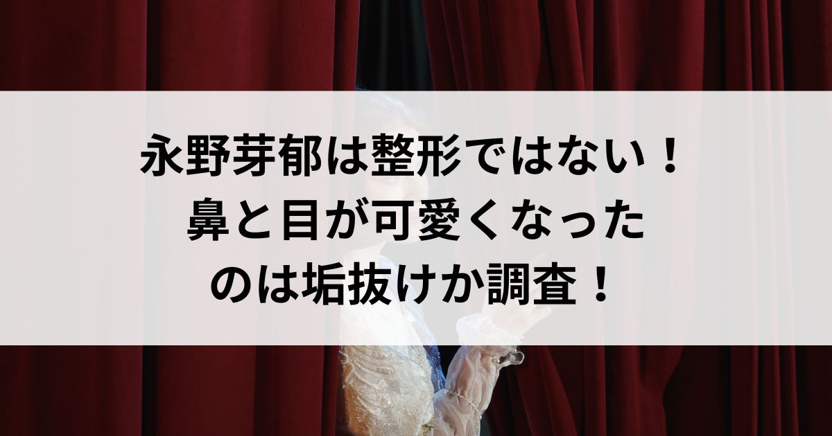 永野芽郁は整形ではない！鼻と目が可愛くなったのは垢抜けか調査の画像