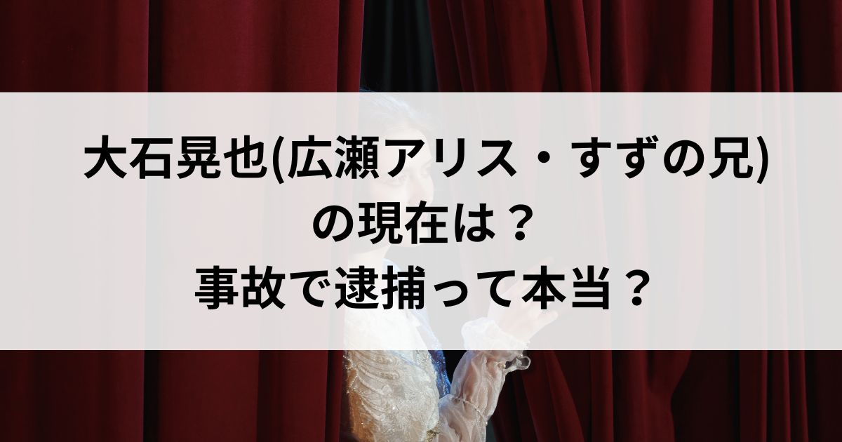 大石晃也(広瀬アリス・すずの兄)の現在は？事故で逮捕って本当の画像