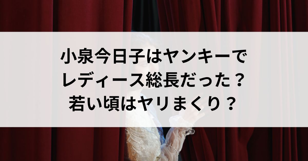 小泉今日子はヤンキーでレディース総長だった？若い頃はヤリまくりの画像